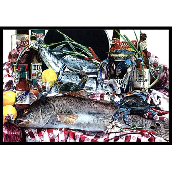 Carolines Treasures Fish and Beers from New Orleans Indoor or Outdoor Mat 24 x 36 1001JMAT - main